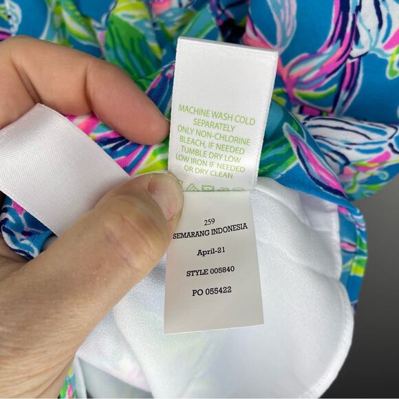 Lilly Pulitzer Cadie Cami in Formentera Turquoise Keep On Beleafing Size 0 - Picture 6 of 7